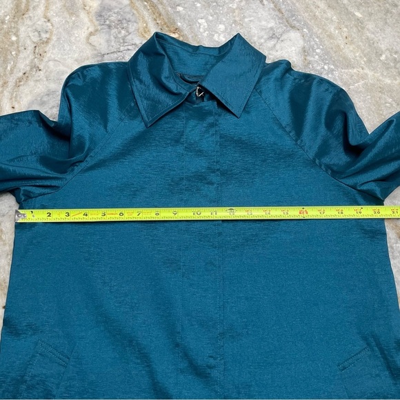 MYCRA PAC Rain Coat Short Length Peacock Teal Color Lace Lining - Picture 7 of 15